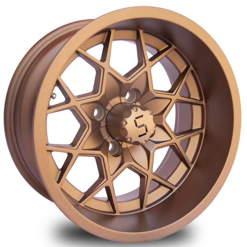 12 / 14 بوصة برونزية عربة الغولف عجلات الألومنيوم 4X4 محول نمط -25 ET 101.6 PCD