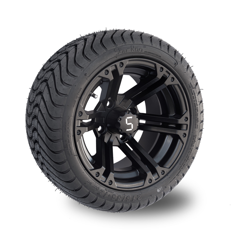 12x7 غولف سوداء متطابقة عربة العجلات الإطارات المركبة 215/35-12 إطارات ذات مظهر منخفض المركبة 101.6 PCD