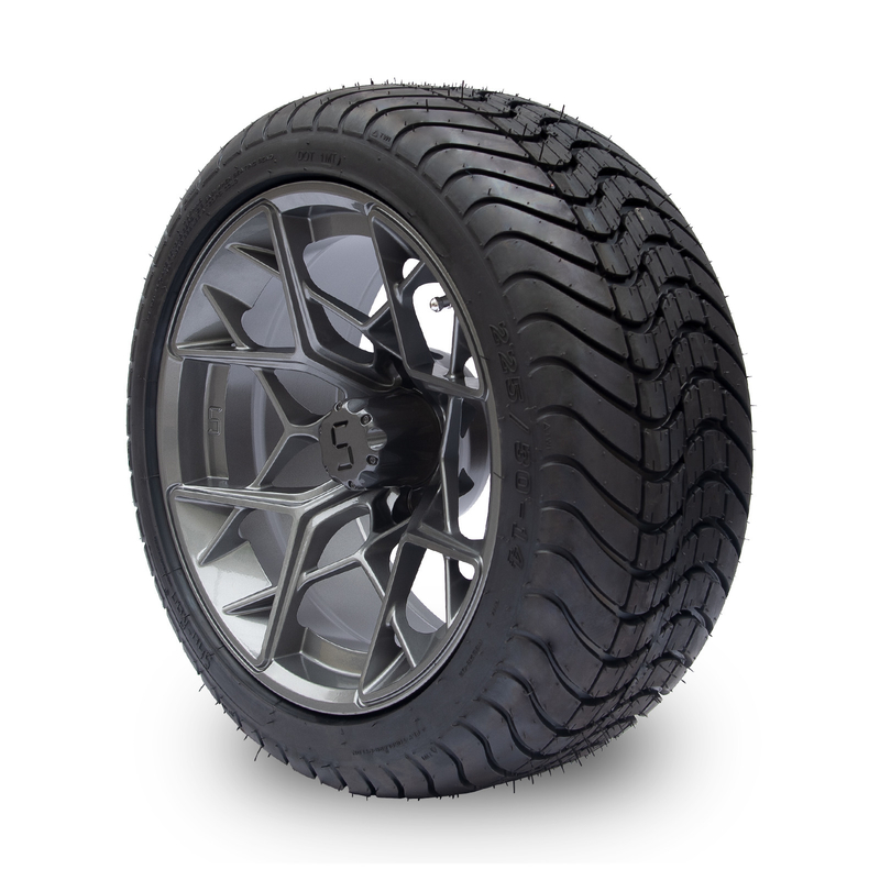 المعدنية المعدنية 14 بوصة عربة الغولف العجلات والإطارات 225/30-14 101.6 PCD 4x4 نمط البراغي