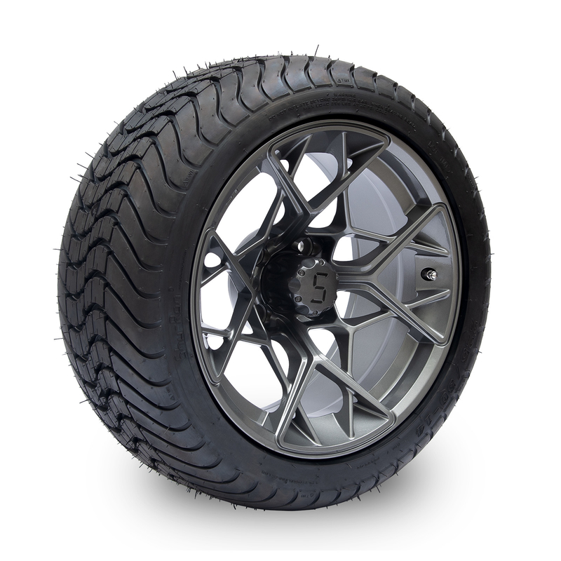 المعدنية المعدنية 14 بوصة عربة الغولف العجلات والإطارات 225/30-14 101.6 PCD 4x4 نمط البراغي