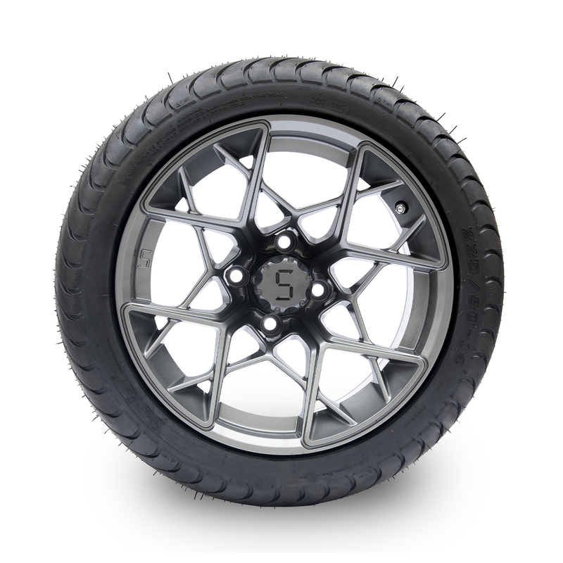 المعدنية المعدنية 14 بوصة عربة الغولف العجلات والإطارات 225/30-14 101.6 PCD 4x4 نمط البراغي