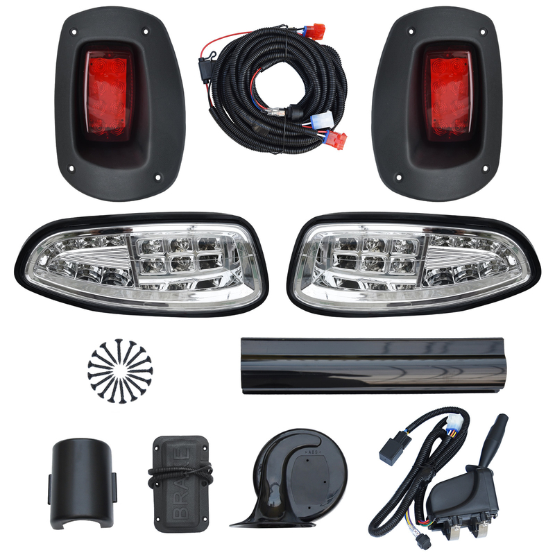 طقم إضاءة فاخرة لمركبة الجولف LED لـ EZGO RXV مصباح أمامي LED وضوء خلفي LED