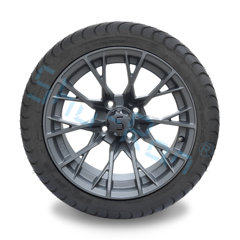 بيع بالجملة 14 'من المعدن المنتهي من سبائك الغولف عجلات عربات الغولف، ATV UTV 225/30-14 الشارع الإطارات بدون أنابيب مع الأطراف