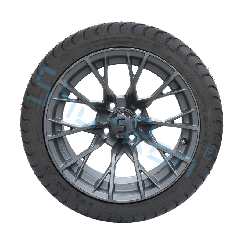 بيع بالجملة 14 'من المعدن المنتهي من سبائك الغولف عجلات عربات الغولف، ATV UTV 225/30-14 الشارع الإطارات بدون أنابيب مع الأطراف