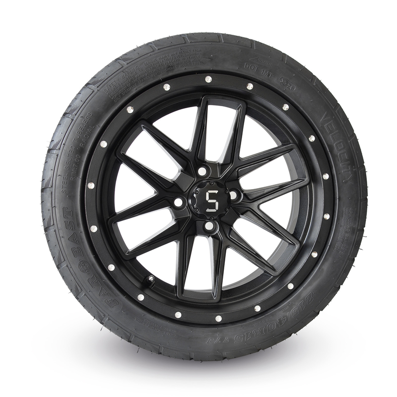 215/40R 15 بوصة عربة جولف سوداء متطاطية العجلات والإطارات سهلة التثبيت