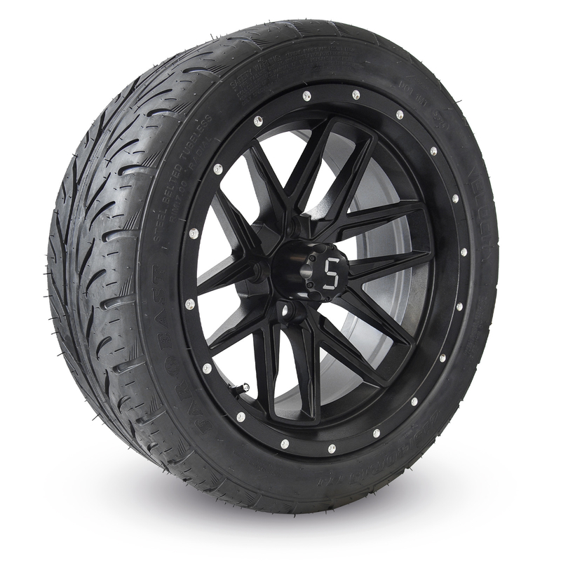 215/40R 15 بوصة عربة جولف سوداء متطاطية العجلات والإطارات سهلة التثبيت