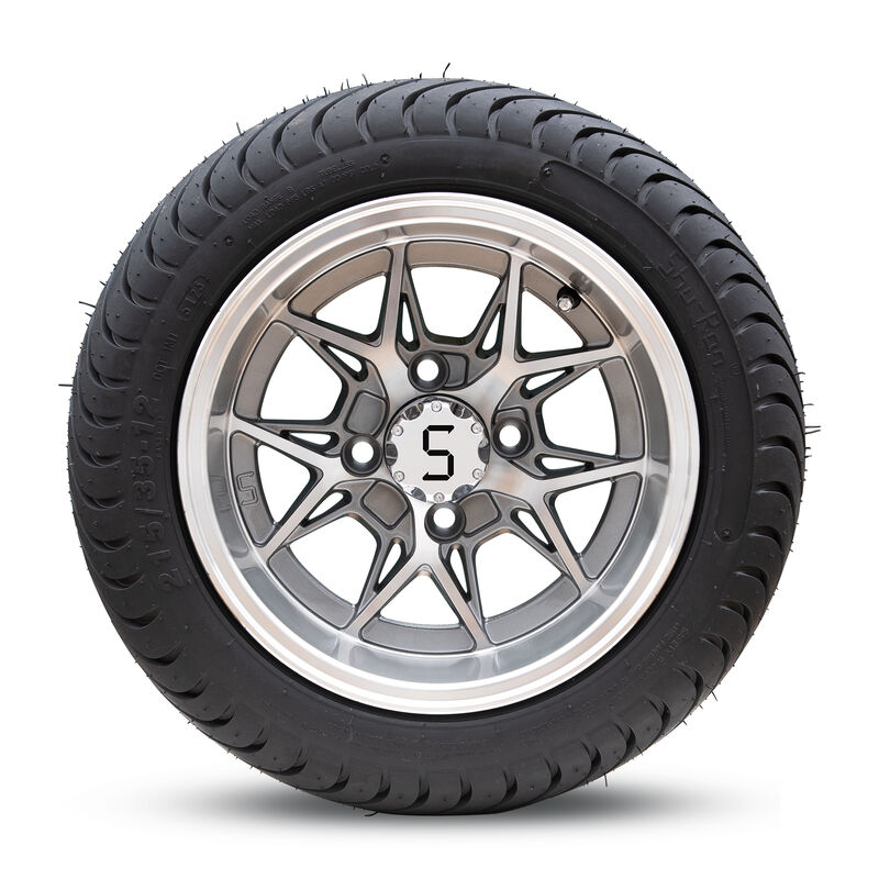 12 Inch Golf Cart Wheels And Tires Assemblies With S Center Caps And Chrome Lug Nuts Suitable For Club Car Ezgo Yamaha Golf Carts