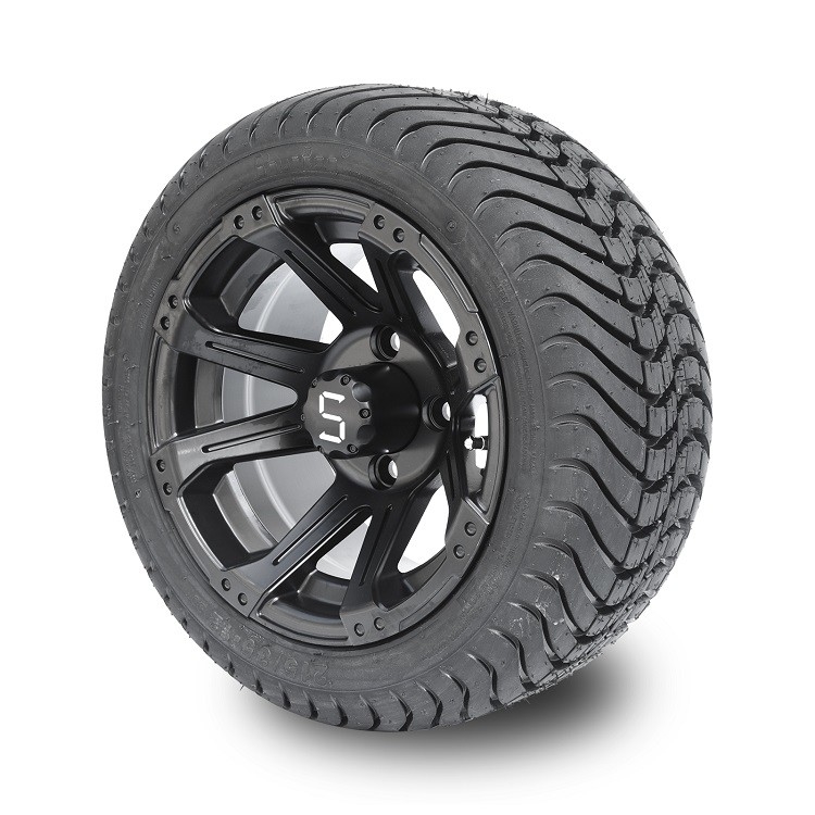 عربة الغولف 12 بوصة عجلات سوداء متطاطية و 215/35-12 إطارات الشارع 4x4