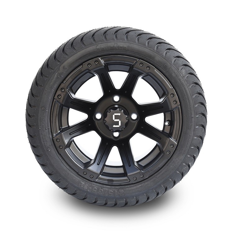 عربة الغولف 12 بوصة عجلات سوداء متطاطية و 215/35-12 إطارات الشارع 4x4