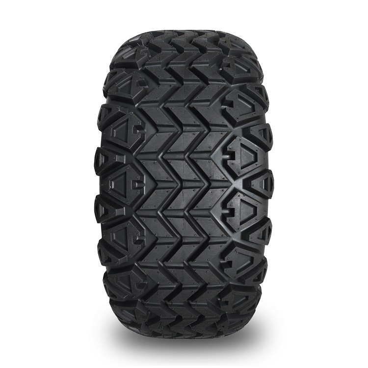 عجلات عربة غولف مقاس 14 بوصة سوداء لامعة وإطارات DOT مقاس 22x10-14 مع غطاء مركزي وصواميل العروة