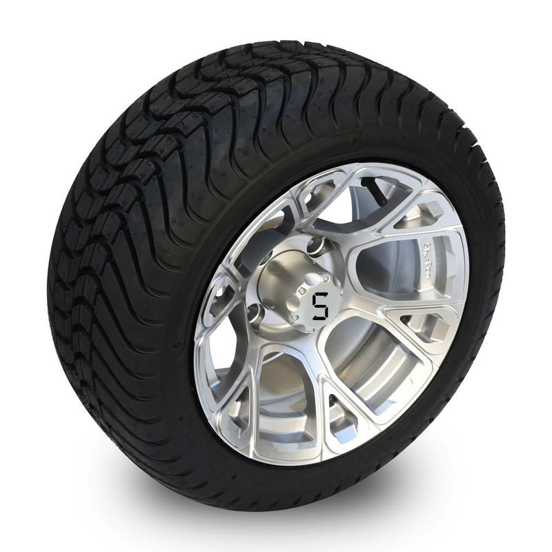 عجلات عربة غولف جديدة وحصرية مقاس 12 بوصة مع مجموعة إطارات شوارع DOT 215/35-12، 101.6 PCD -25 Offset
