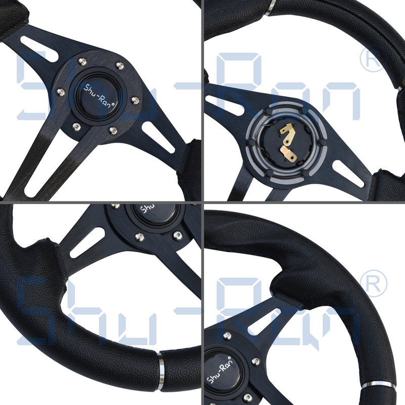 عربة الغولف Challenger Black Grip/Black Spokes عجلة القيادة لسيارات النادي، EZGO، و Yamaha