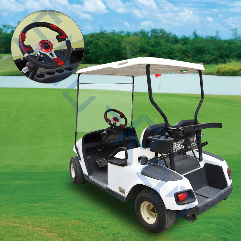 عجلة قيادة مخصصة حمراء F1 لعربة الجولف لسيارات Club Car و EZGO و Yamaha